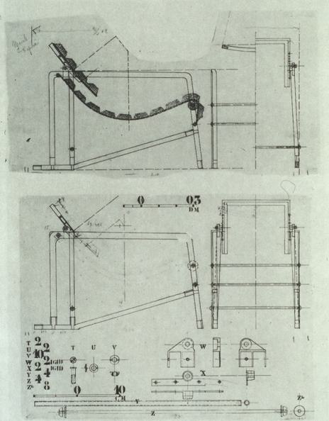 Abbildung 5.4: Eileen Gray – Technische Zeichnungen für Stühle